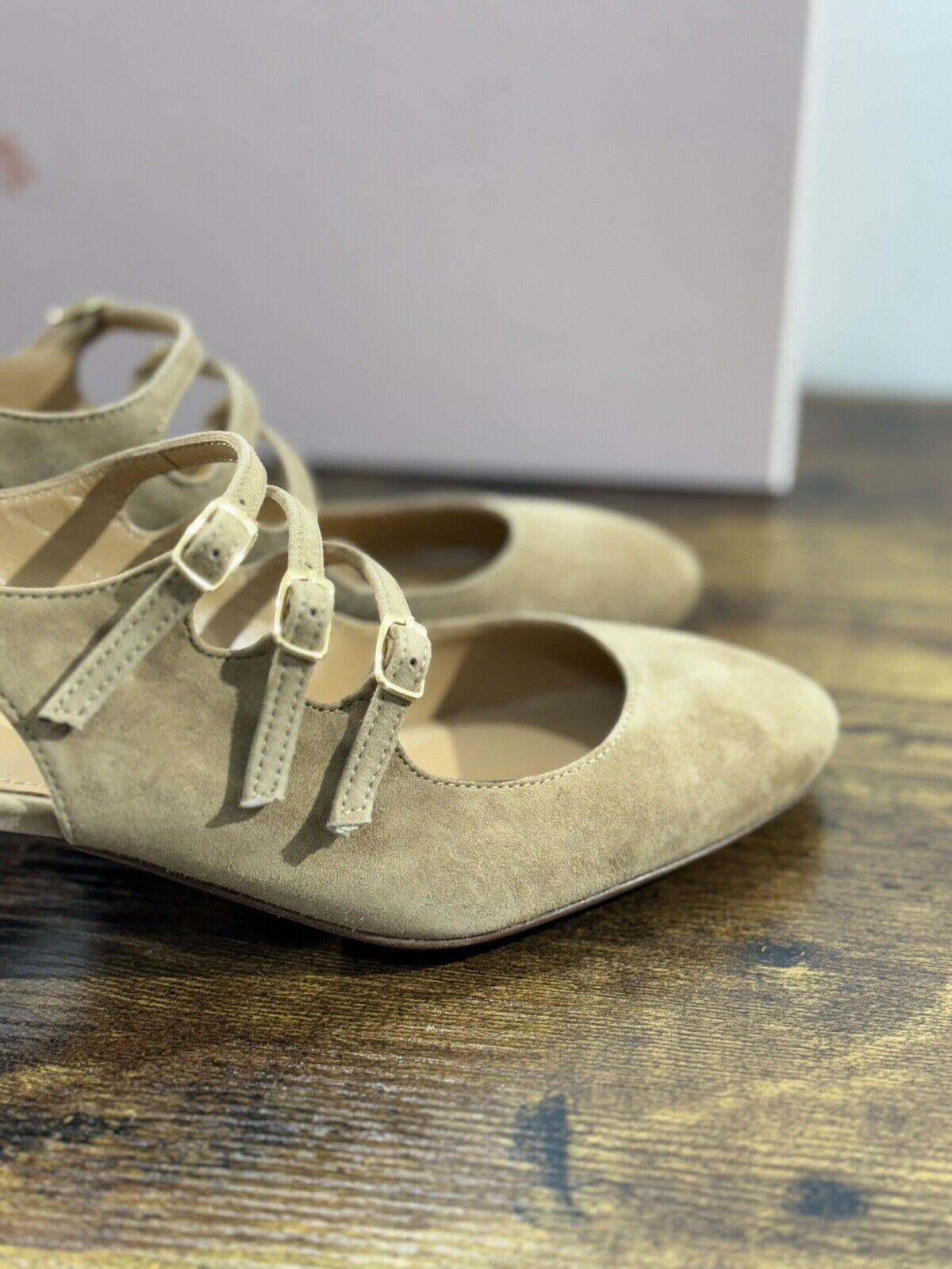 Relac Scarpa Donna Maryjane Suede Beige   Luxury Handmade Shoes Relac 36