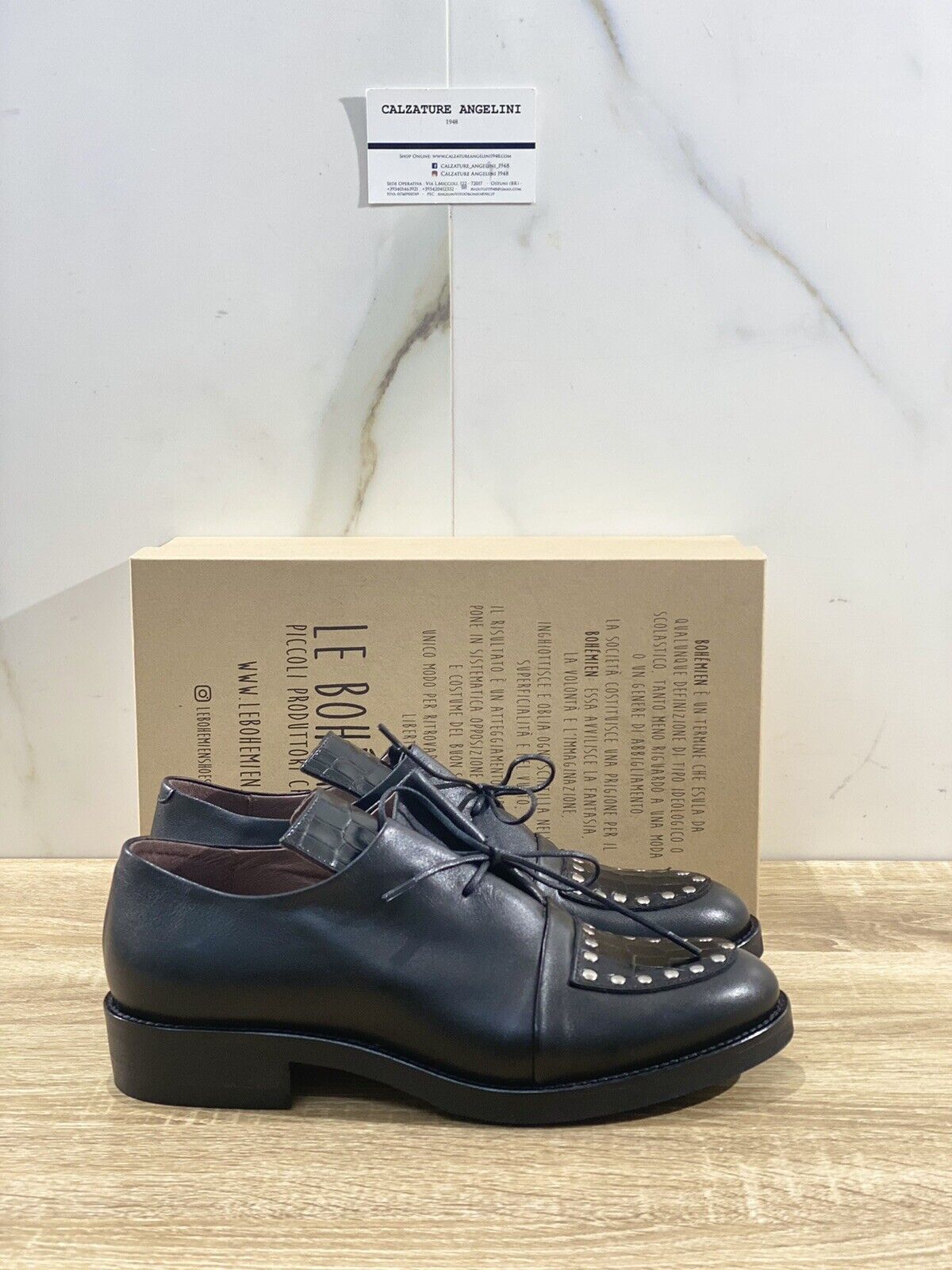 Le Bohemien Scarpa Donna K91 In Pelle Nera Handmade In Italy Quality 37