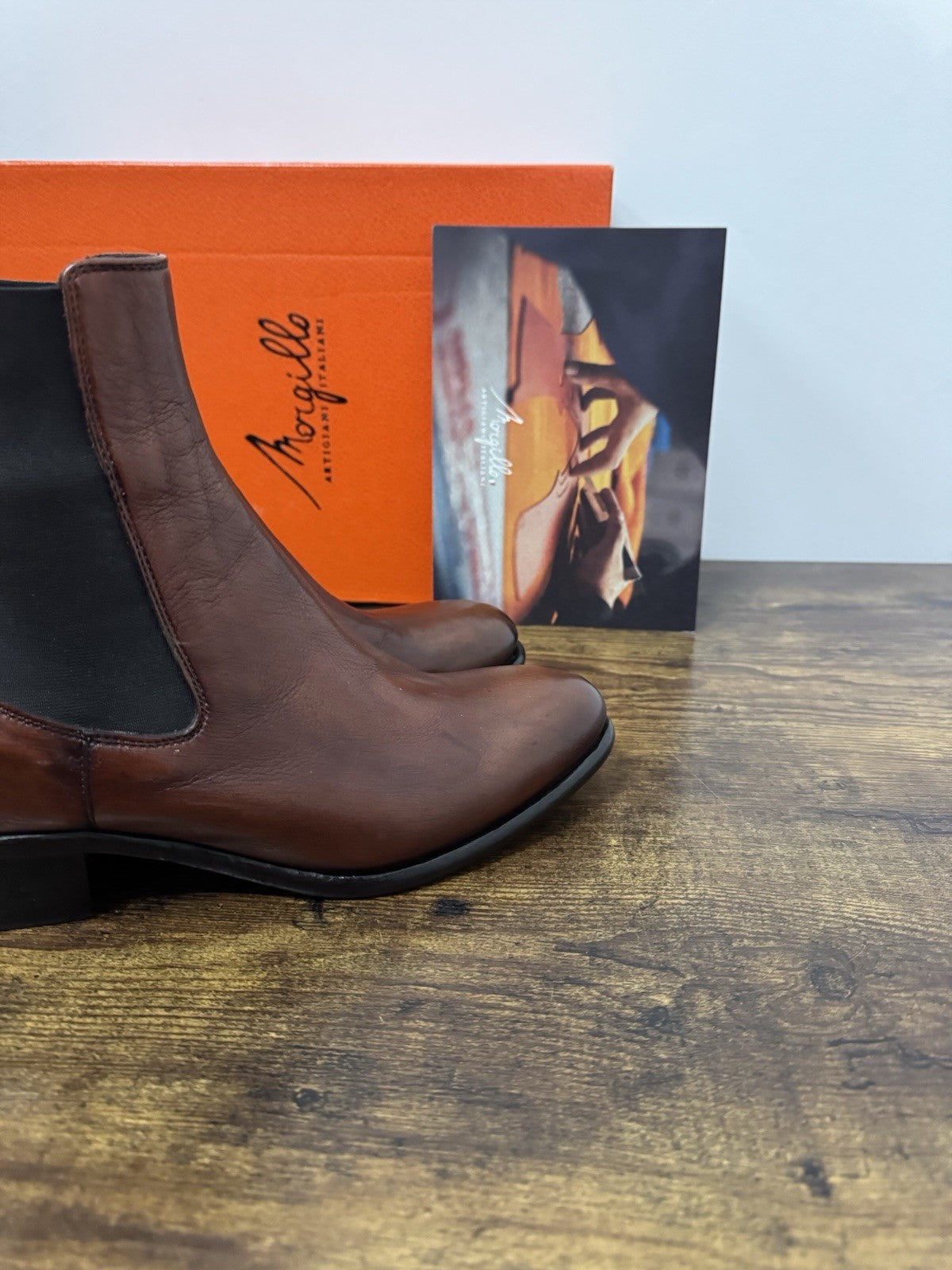 Morgillo Stivaletto Pelle Marrone 100% Made In Italy Casual Donna 37