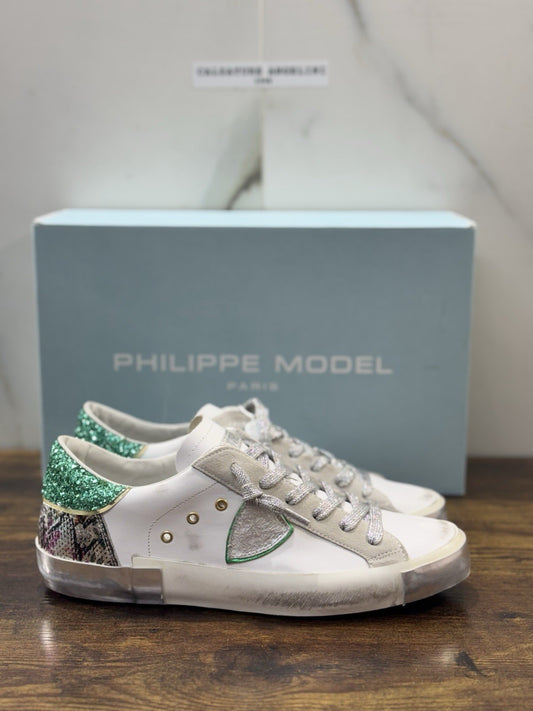 Philippe Model Paris Low Top  Sneaker Pelle Bianca   Donna 39