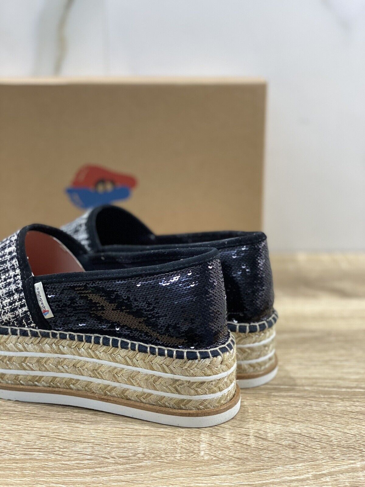 Espadrilles Scarpa Donna J.wander Zeppa Nera Paiettes 37