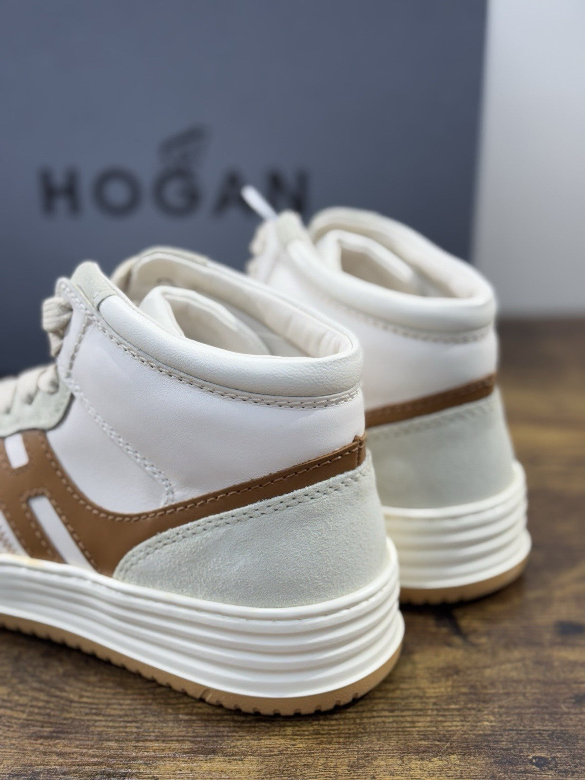 Hogan H630  High    Pelle  Beige Memory Foam Casual Hogan   Uomo 41.5