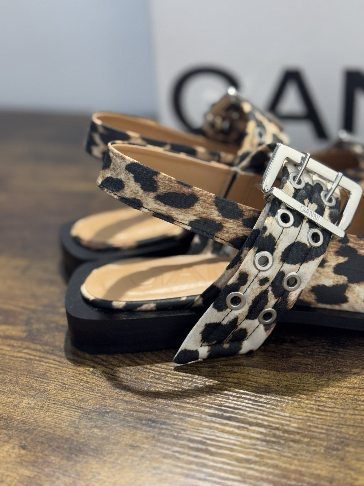 Ganni Ballerina Sling Back In Leopard   Casual Ganni Scarpa Donna 37