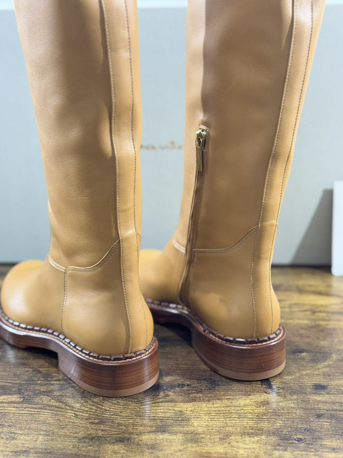 Santoni Stivali Donna In Pelle Cuoio Luxury Woman Boot Santoni 37