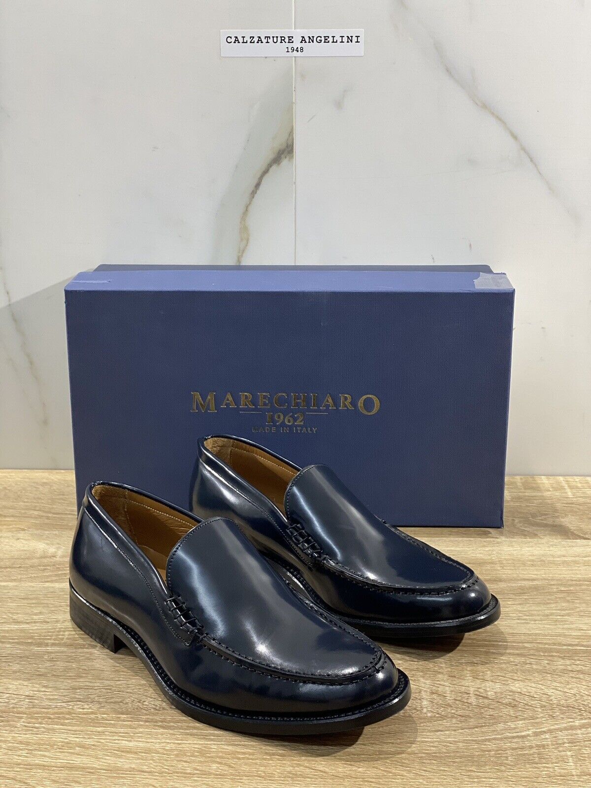 Marechiaro 1962 Mocassino Uomo Pelle Blu Fully Made In Italy 45