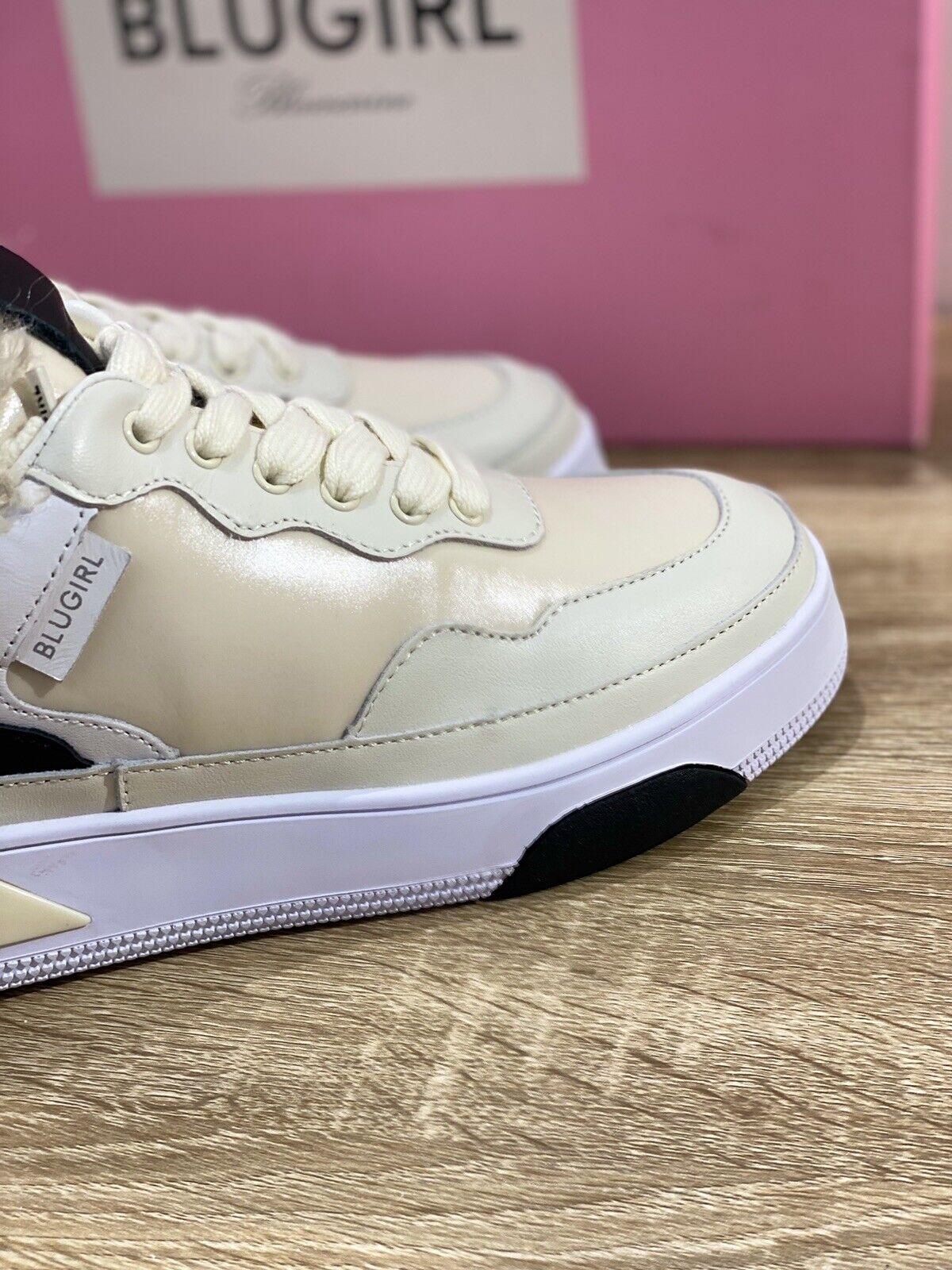 Blugirl Blumarine Donna sneaker Wow Pelle White Fur Inside casual shoes woman 40