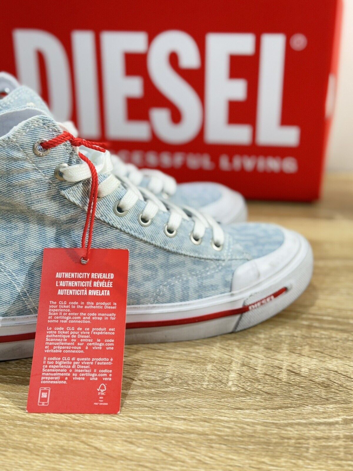 Diesel Sneaker Donna Athos Mid Ice Blue Casual Cotton Extra Light 40