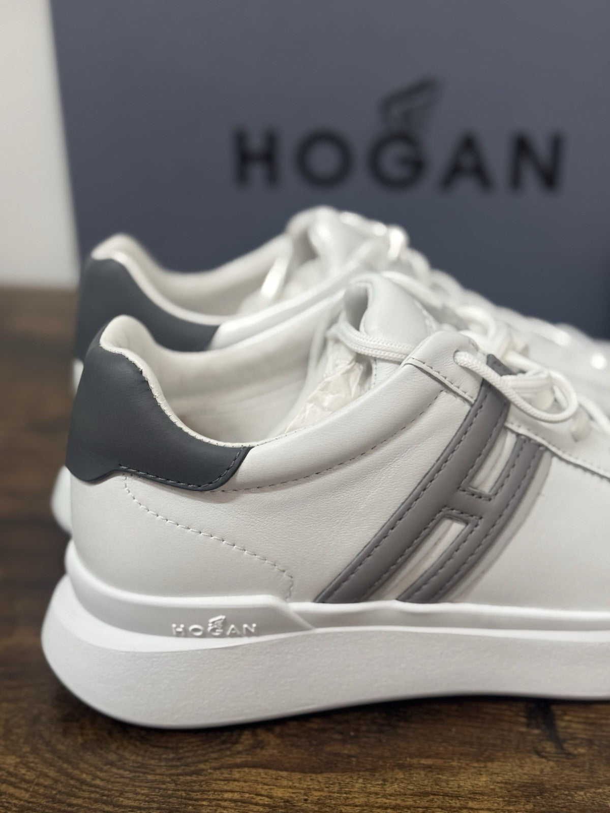 Hogan H580 uomo sneaker Pelle Bianco  memory foam Luxury Hogan Men Shoes 44