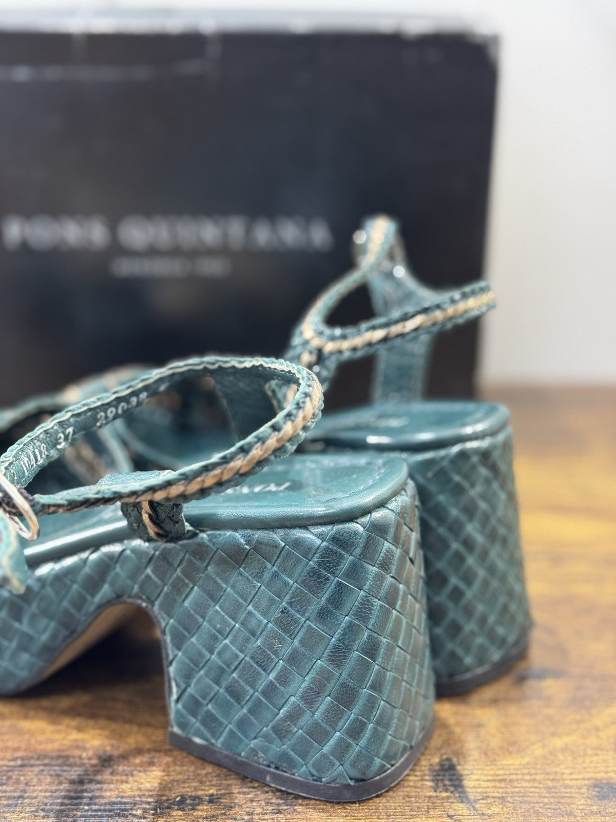 Pons Quintana Sandalo Pelle Blu Petrolio  Casual Pons Quintana Donna 38