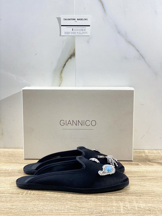 Giannico Scarpa Donna Mules Nera Luxury Giannico Woman Shoes 40