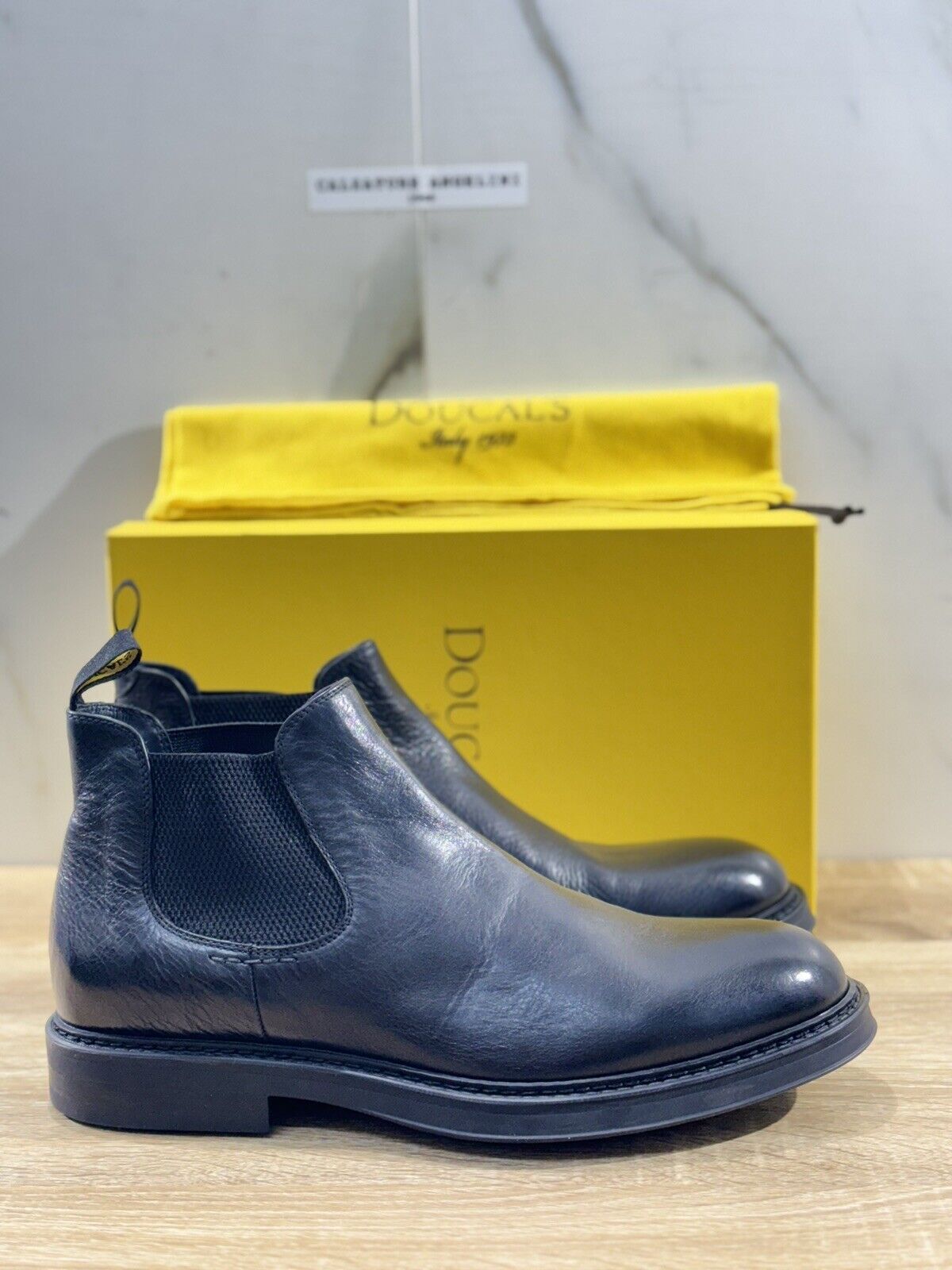 Doucal’s Chelsea Boot   Pelle Nero     Luxury Men Doucal’s Shoes Boot 45