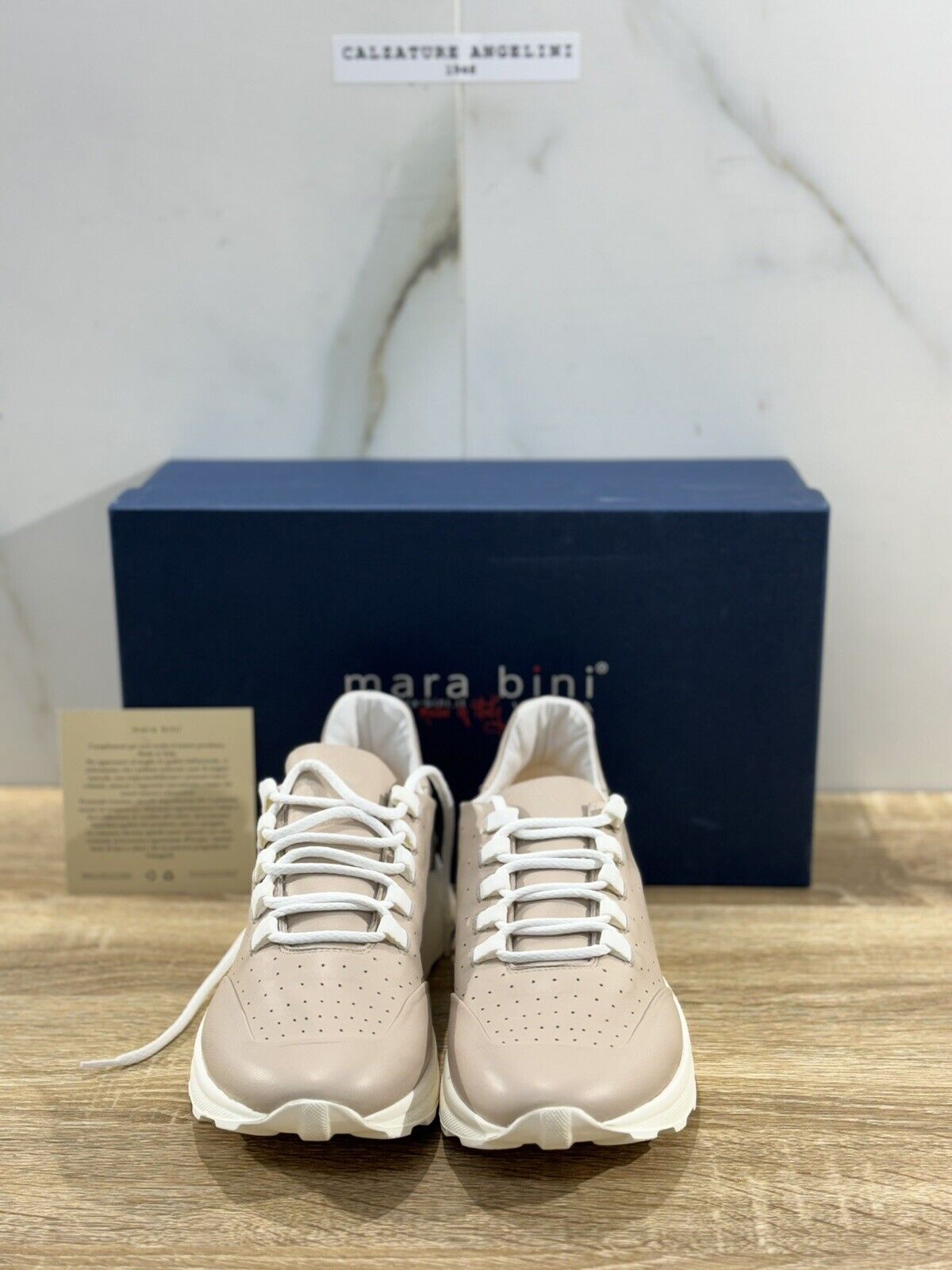 Mara Bini Sneaker Donna Pelle Beige   Extra Light Handmade 40