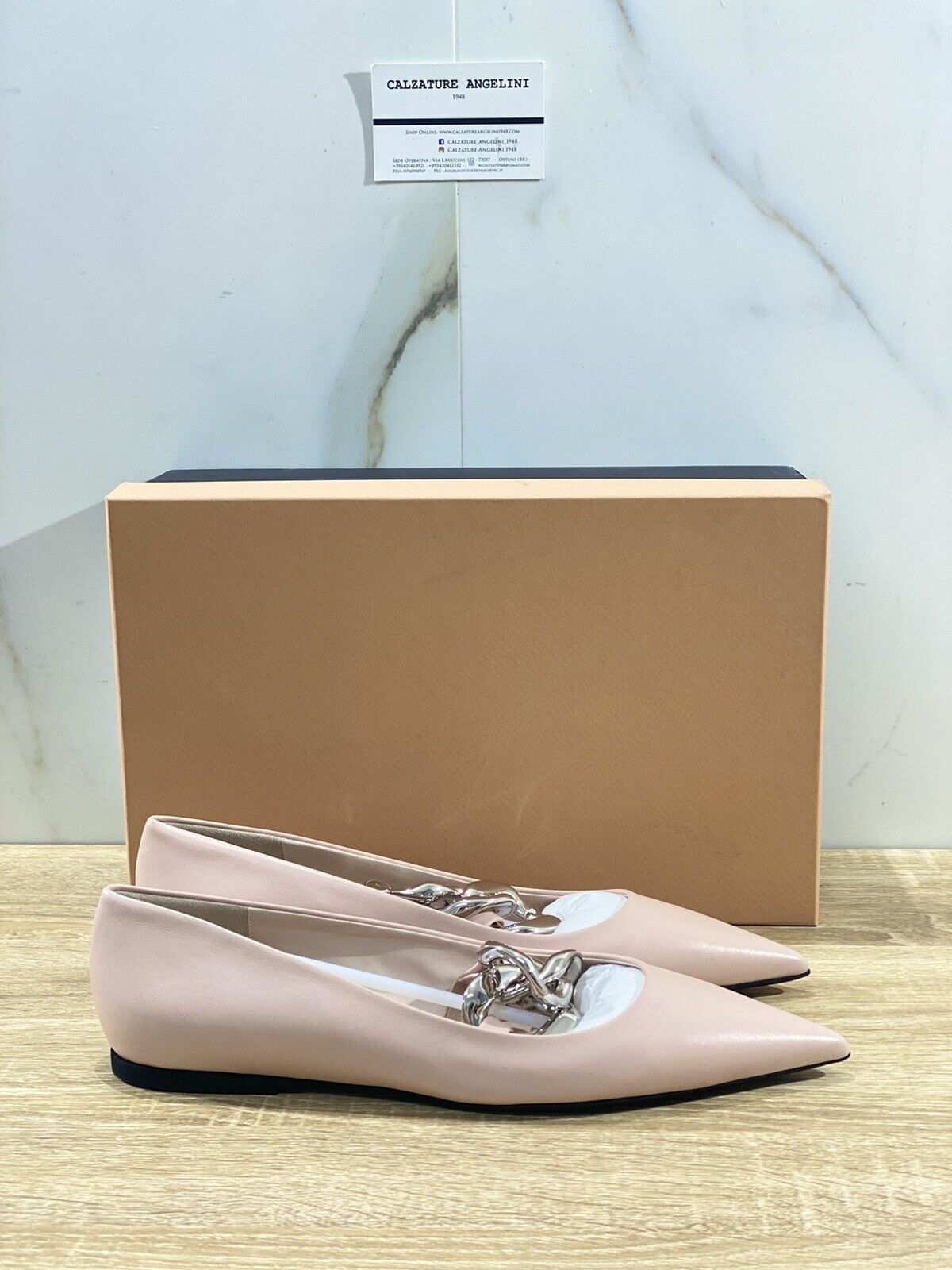 N21 Ballerina Donna In Pelle Nude Catena Luxury Woman Shoes N21 37