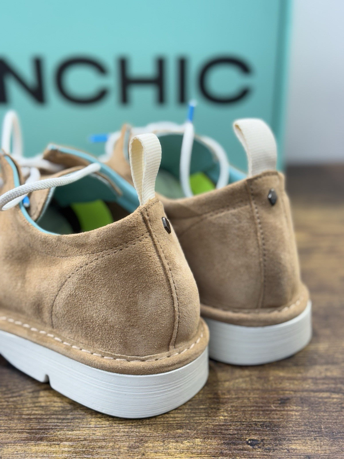 Panchic Lace Up Scarpa Suede Biscotto Casual Uomo 41