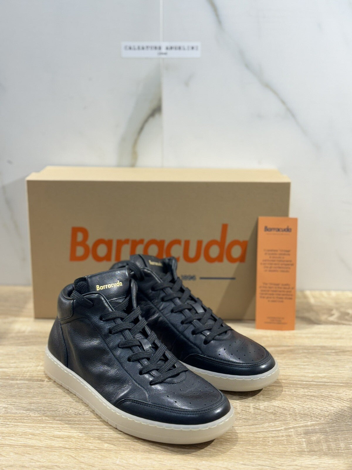 Barracuda Sneaker Uomo Hi Top Super Soft  Vintage Fully Made In Italy Nera 45