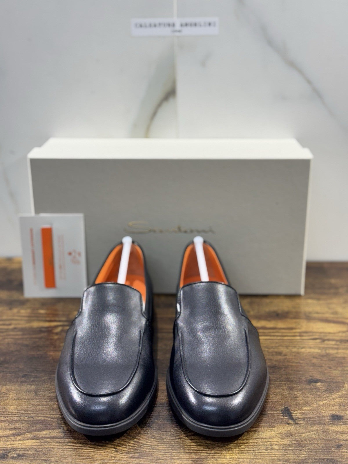 Santoni Mocassino Pelle Nero Luxury Santoni Scarpe Uomo 42