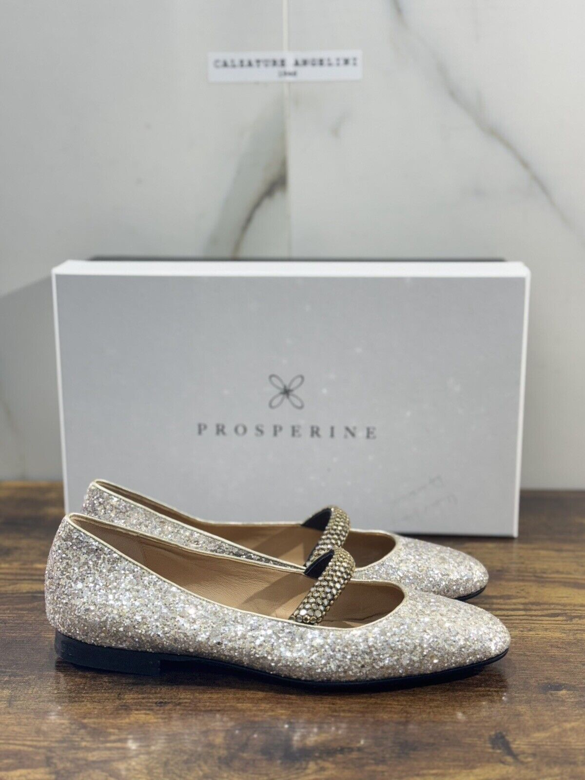 Prosperine mocassino Ballett  donna in  Strass Silver  luxury made in italy 37