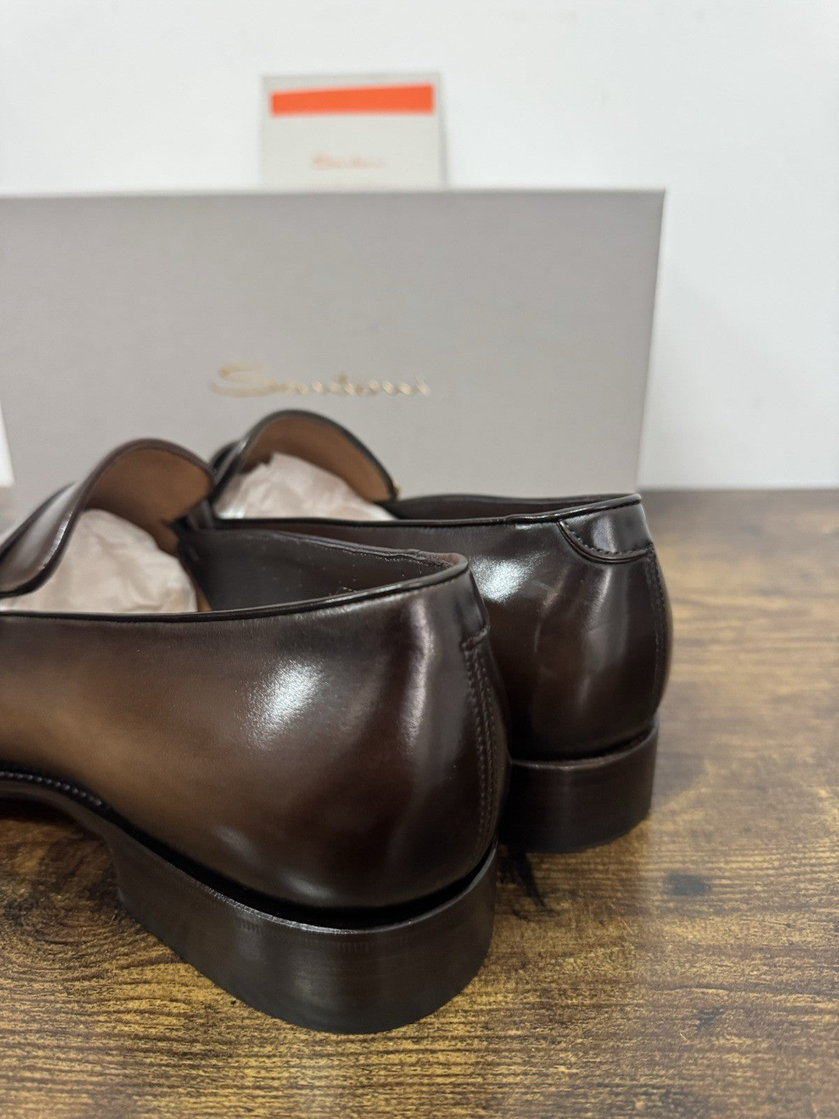 Santoni Mocassino Mono Buckle Goodyear Pelle Anticata Luxury Santoni Scarpa 44