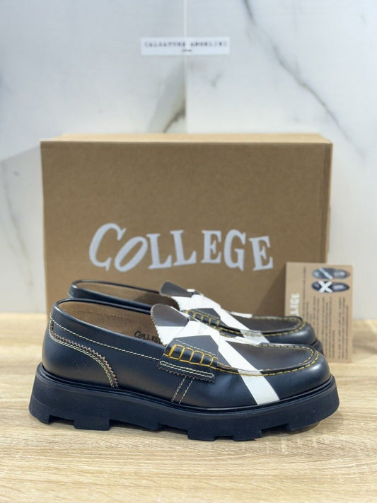 College Scarpa Uomo Mocassino Pelle Nero X White Extra Light Luxury Men Shoes 40