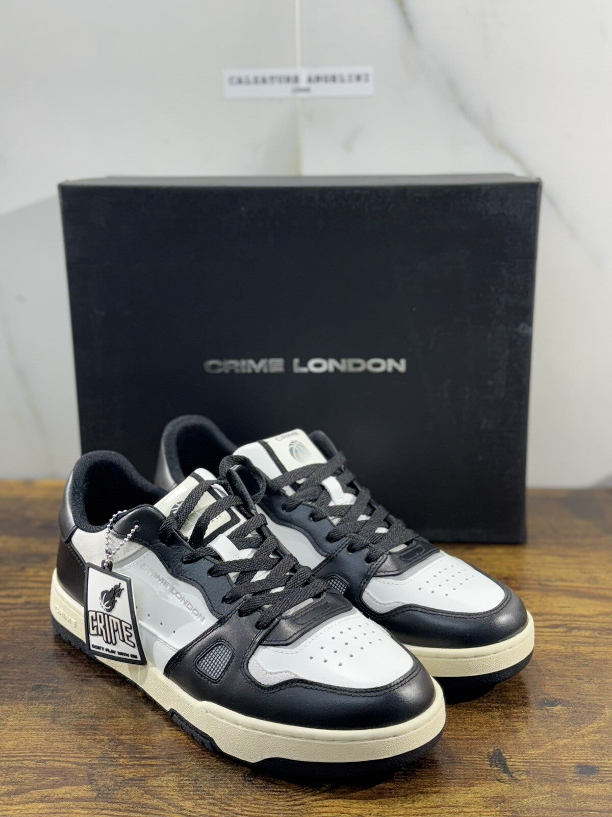 Crime London Sneaker Uomo Off Court OG Bianca       Pelle  Casual Men Shoes 43