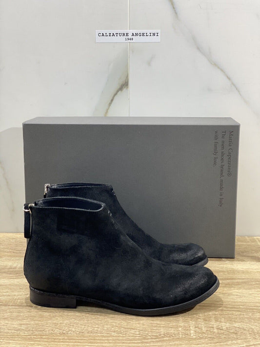 Mattia Capezzani chelsea boot domna suede nero luxury handmade 38