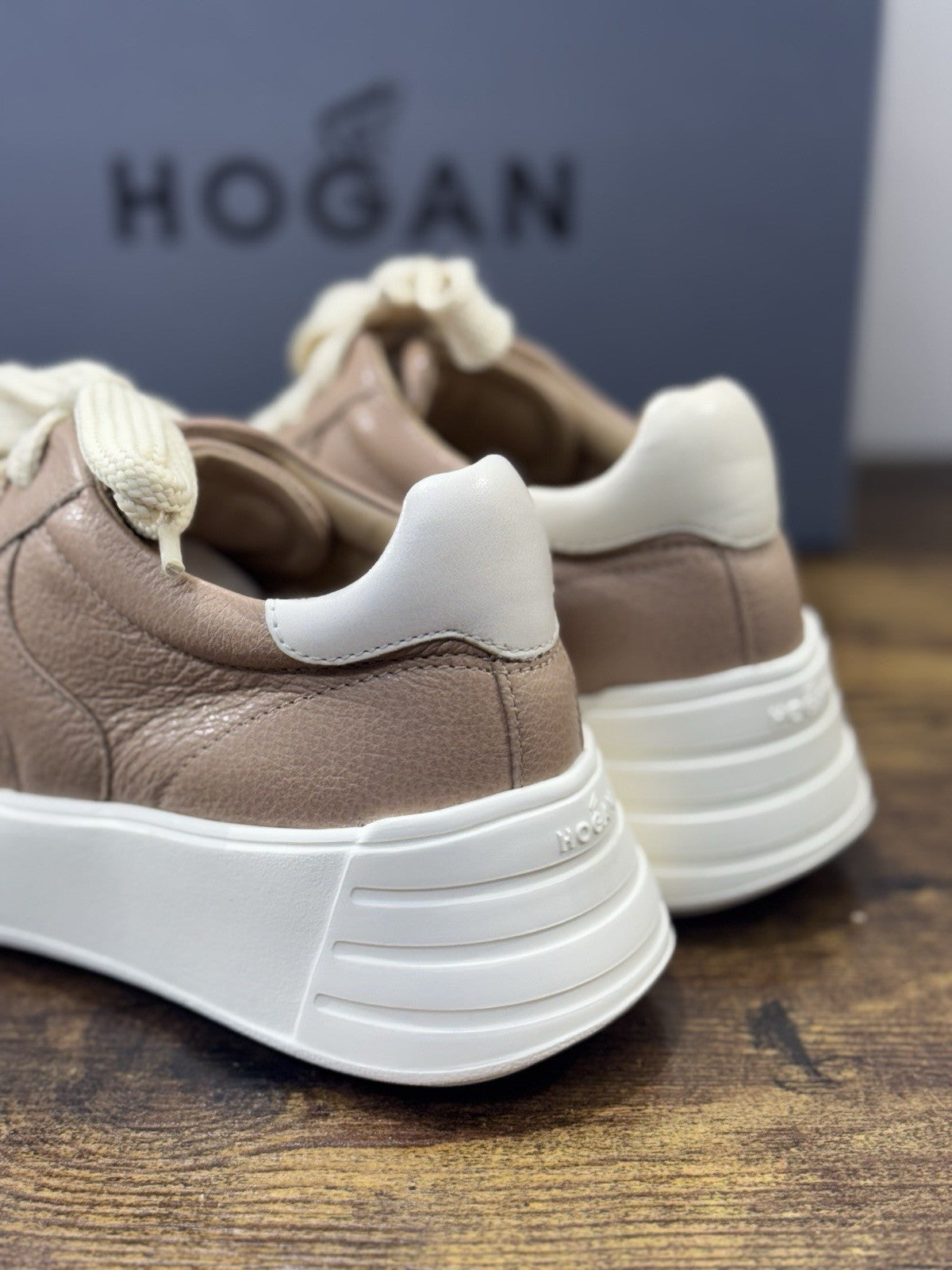 Hogan h562 Memory Foam  Sneaker Pelle Nude  Casual Hogan Donna 35