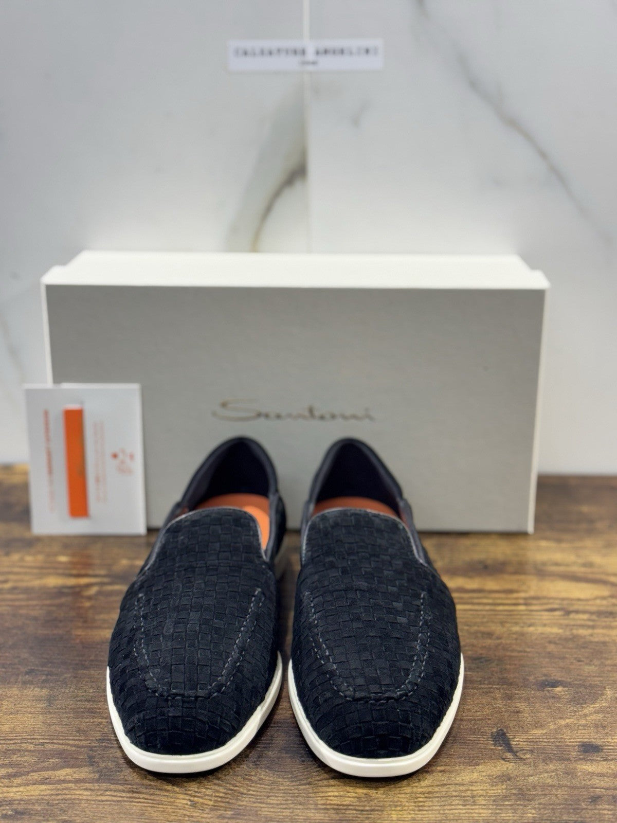 Santoni Mocassino Summer Walk Suede Nero Luxury Santoni Scarpe Uomo 43.5