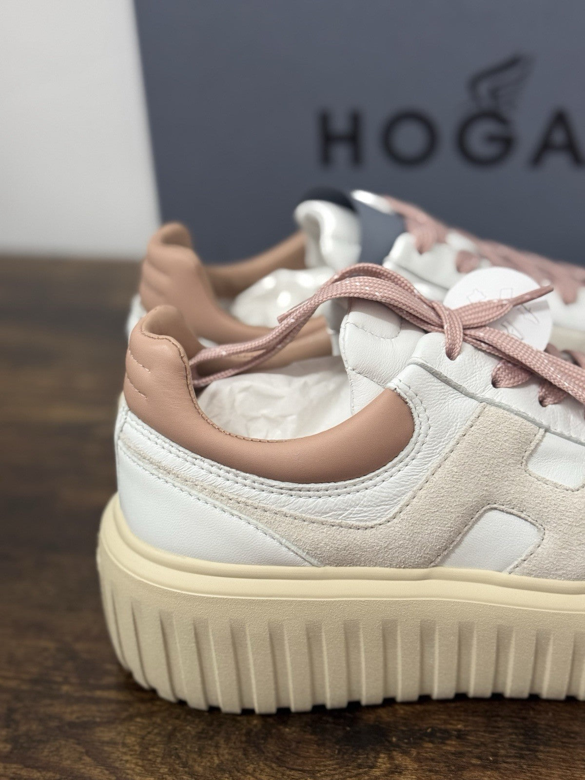 Hogan H Stipes  Sneaker Pelle Bianca Cipria    Casual Hogan Donna 35
