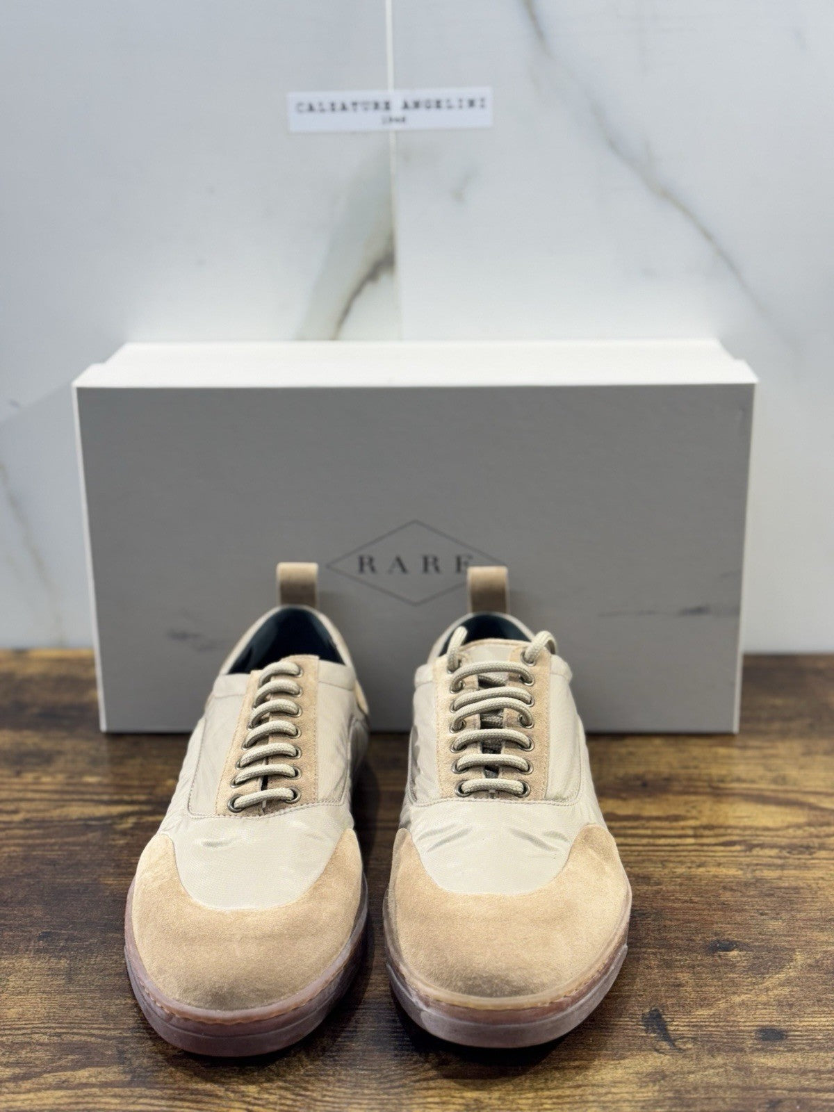 Rare Sneaker Uomo Suede Beige Fondo Ultra Flexible Top Quality 41