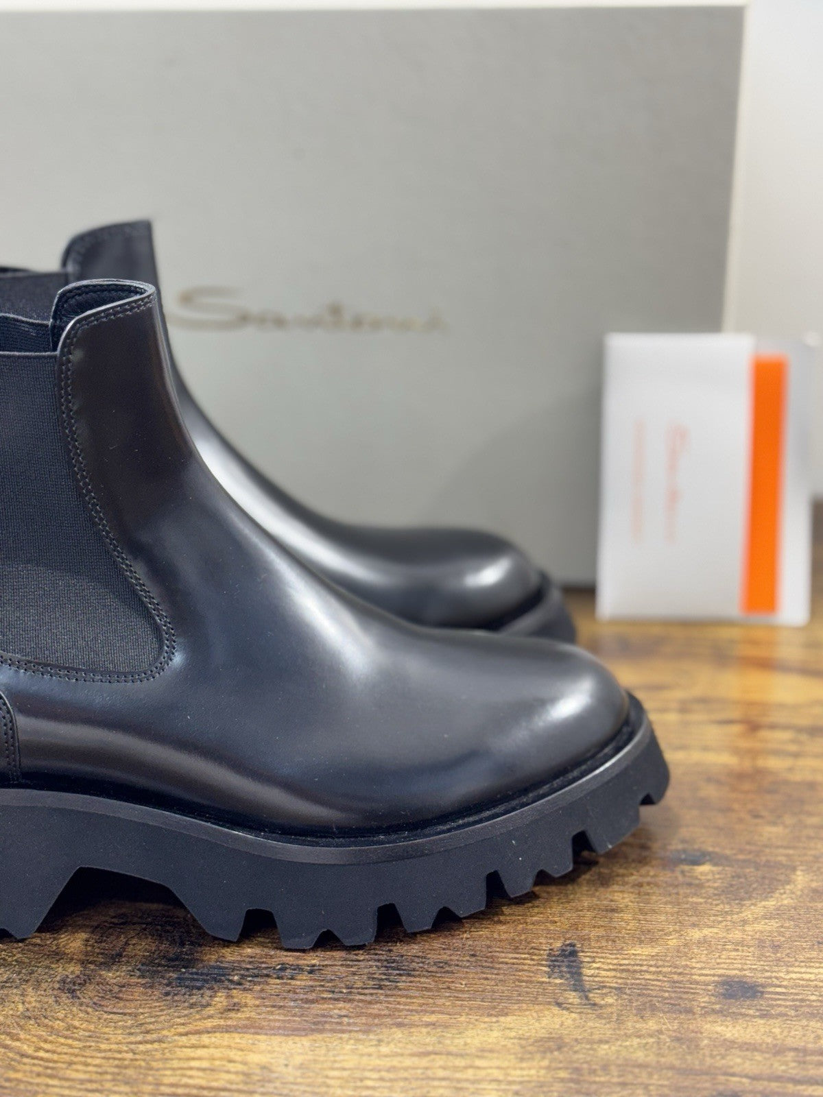 Santoni Chelsea Boot Pelle Nero Scarpa Santoni Donna 36