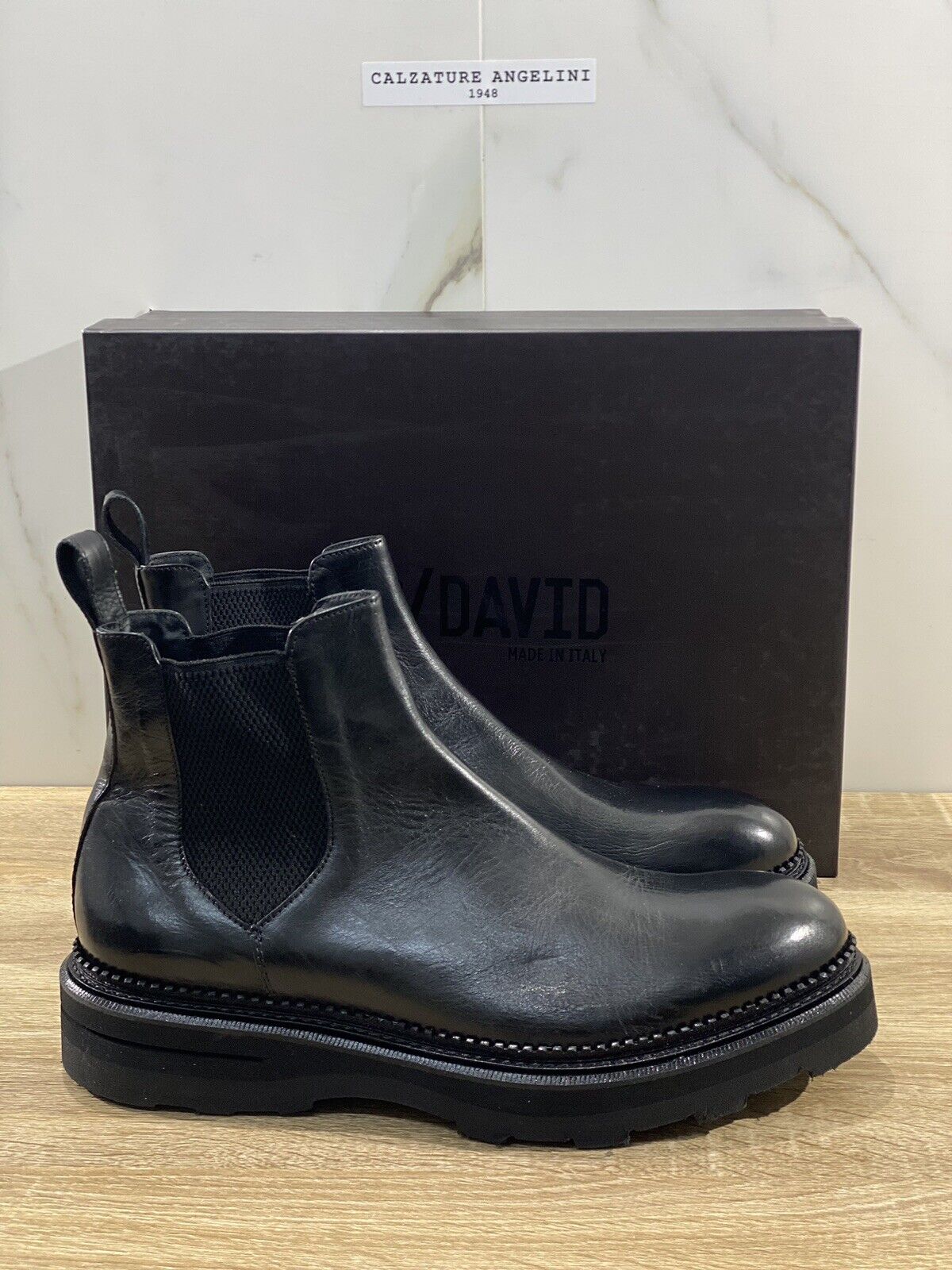 J P David chelsea boot uomo pelle Nera extra light casual boot 44