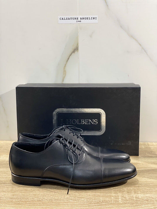 J.Holbens Oxford Uomo  Pelle Nera Business Men Shoes Made In Italy Luxury 42.5