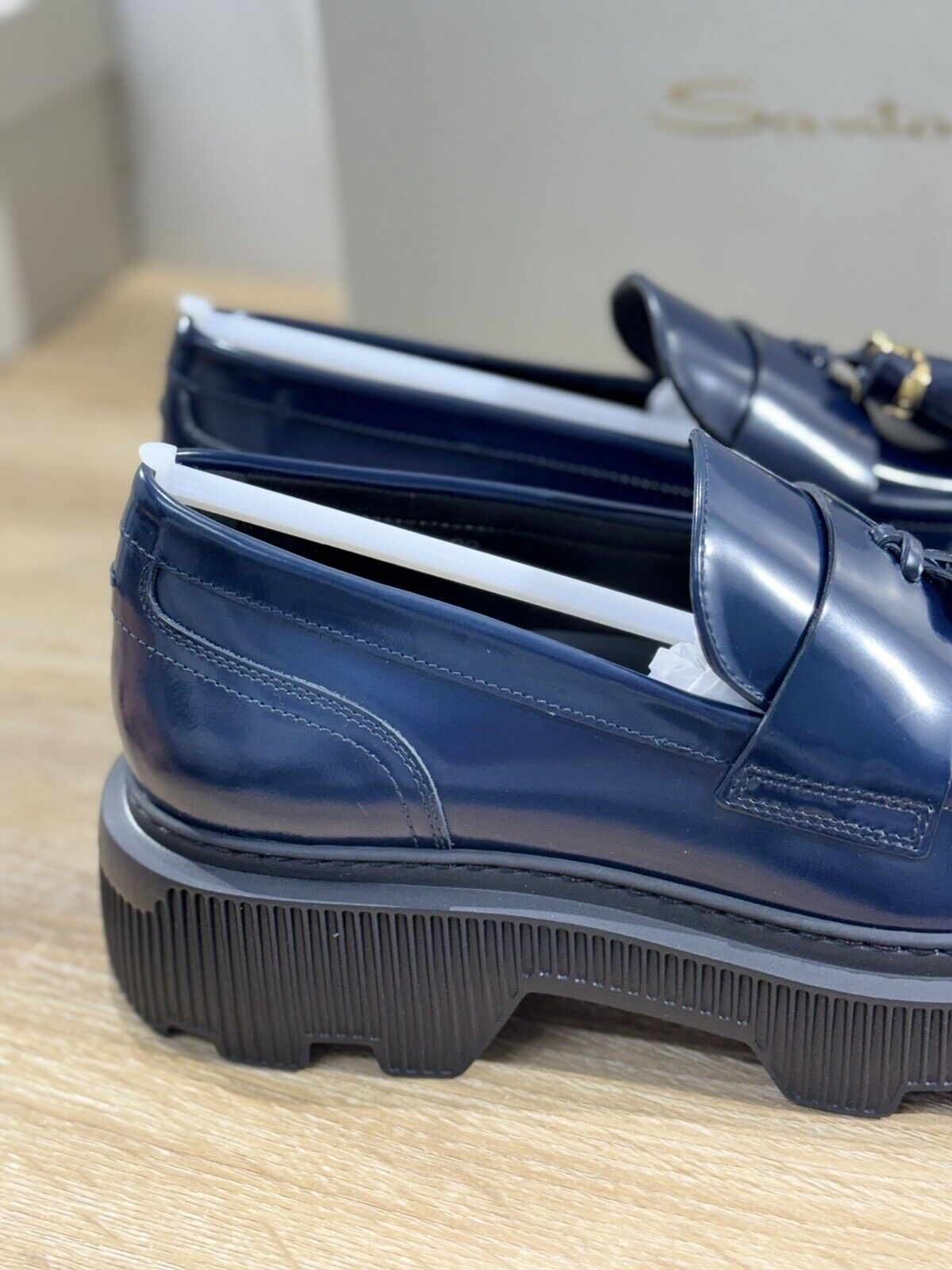 Santoni Mocassino  Donna In Pelle Blu  Luxury Santoni Casual Loafer Logo 39