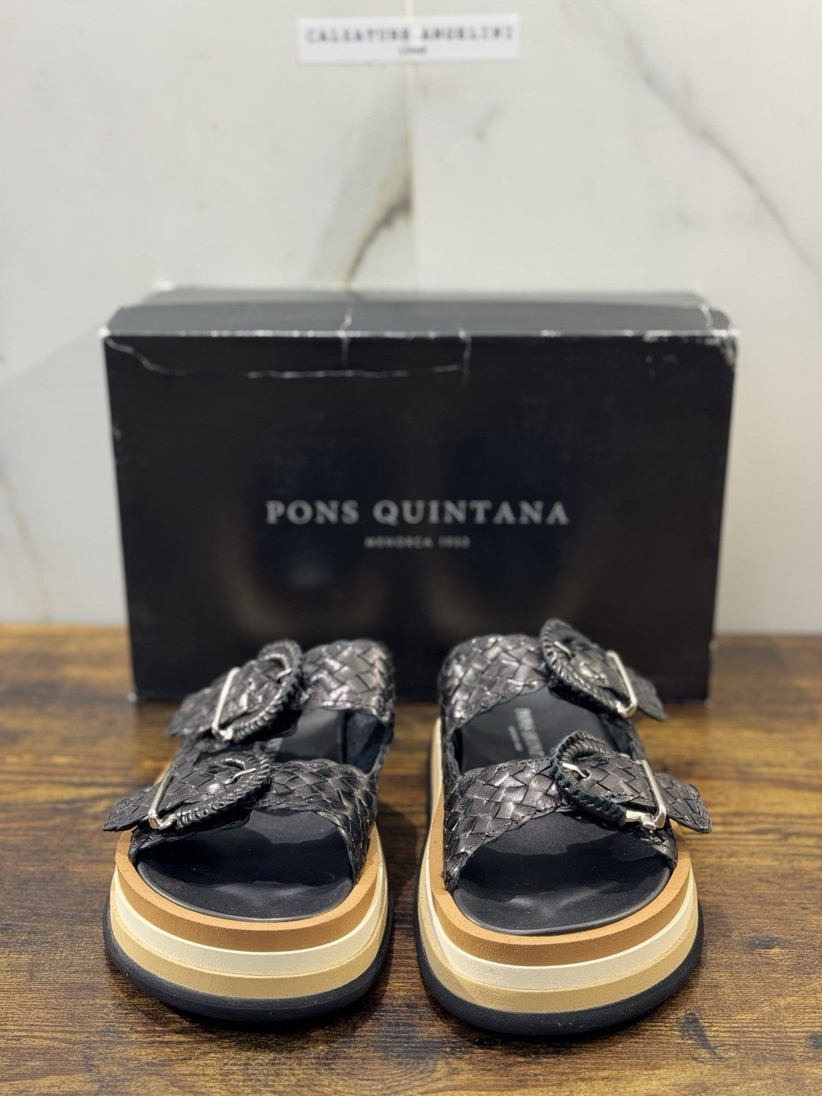 Pons Quintana Sandalo Ciabatta  Pelle Nero Casual Pons Quintana Donna 39