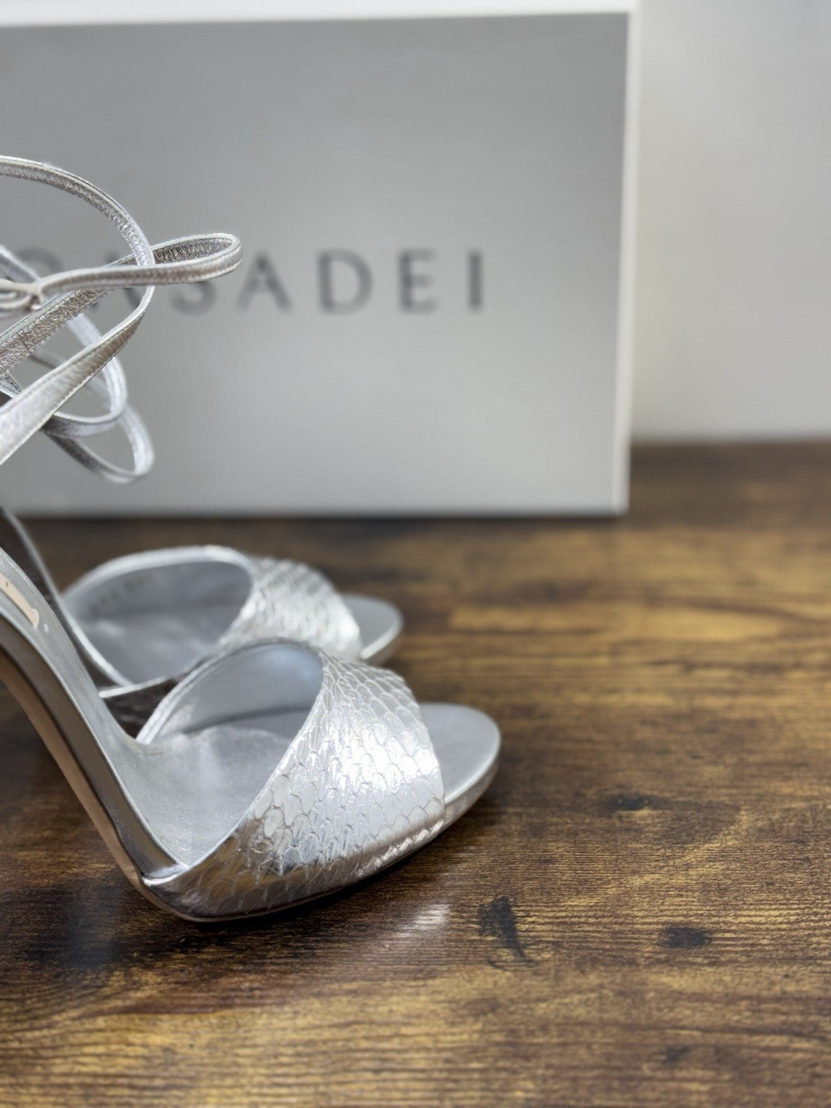 Casadei Sandalo Donna Tacco Blade Pelle Argento Luxury Casadei Woman 39