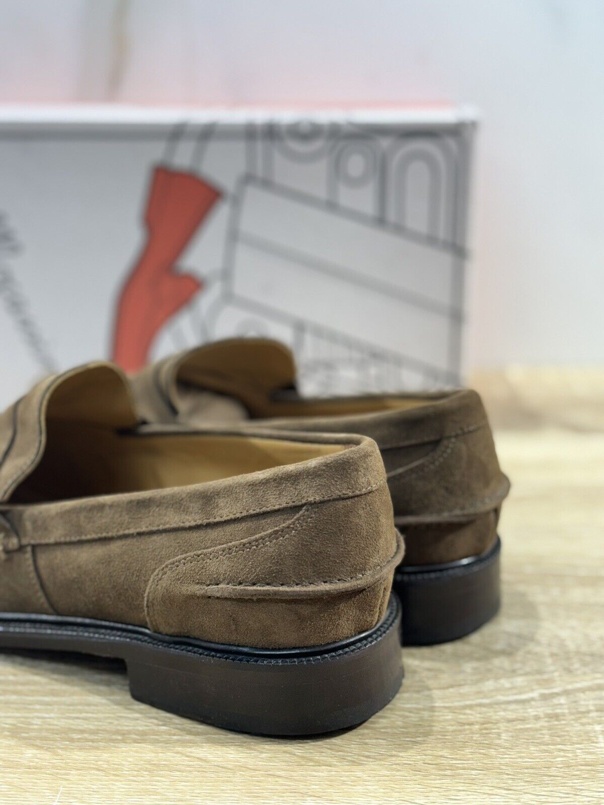 Il Mocassino Scarpa Uomo Suede Mustang   Fondo Cuoio   Handmade In Italy 43