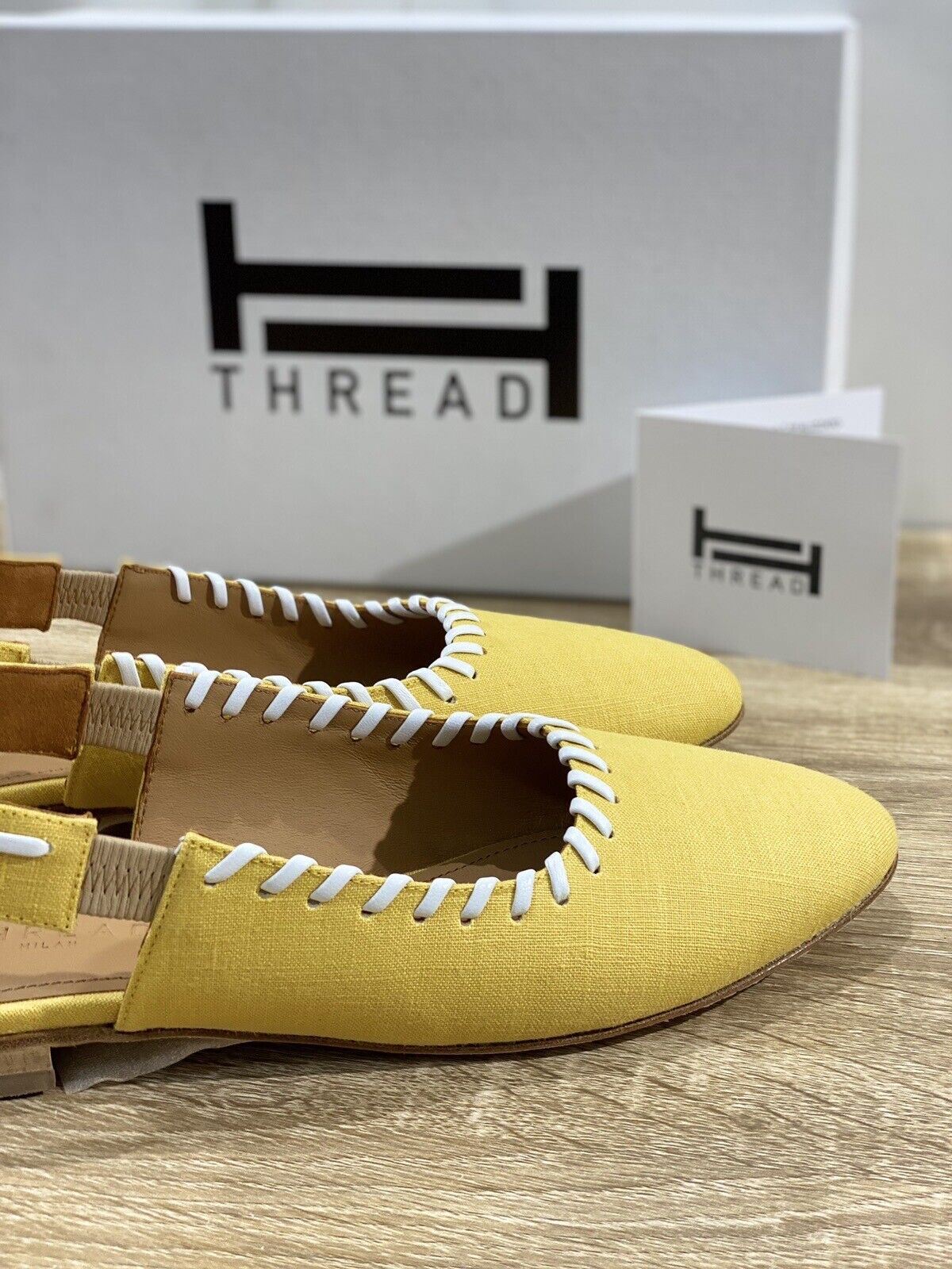 Thread Milano Sandalo Donna Thushi In Lino Giallo Made In Italy 37