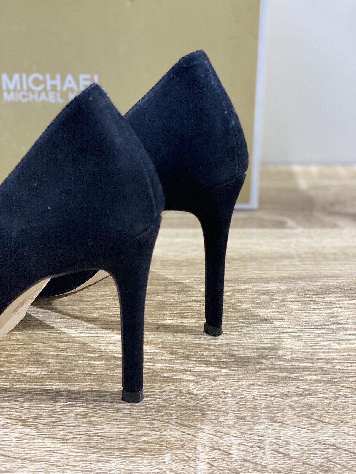 Michael Kors Decollete’ donna viola pump pelle suede nero luxury shoes 38.5