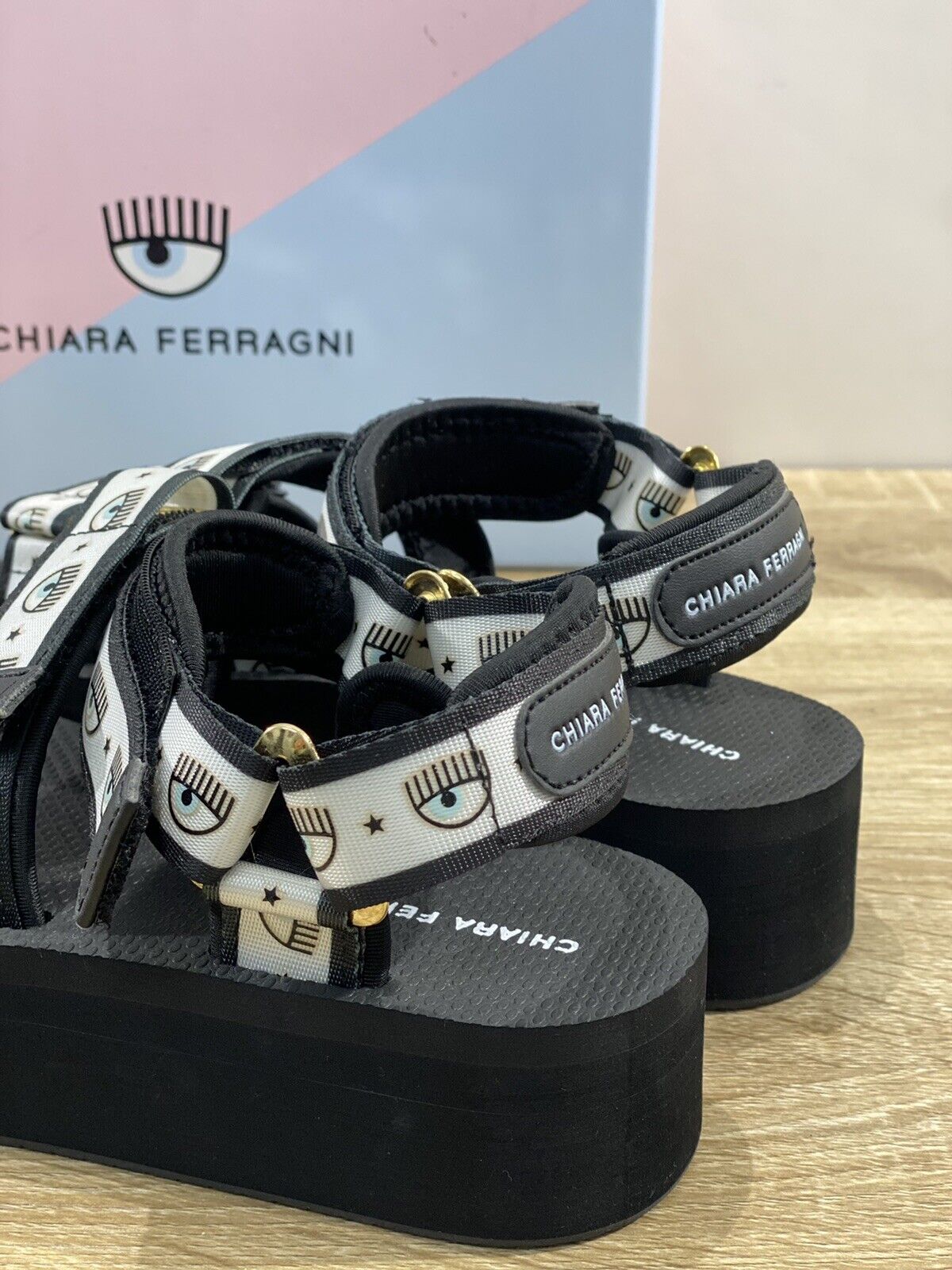 Chiara Ferragni Sandalo donna double strap logo mania 41