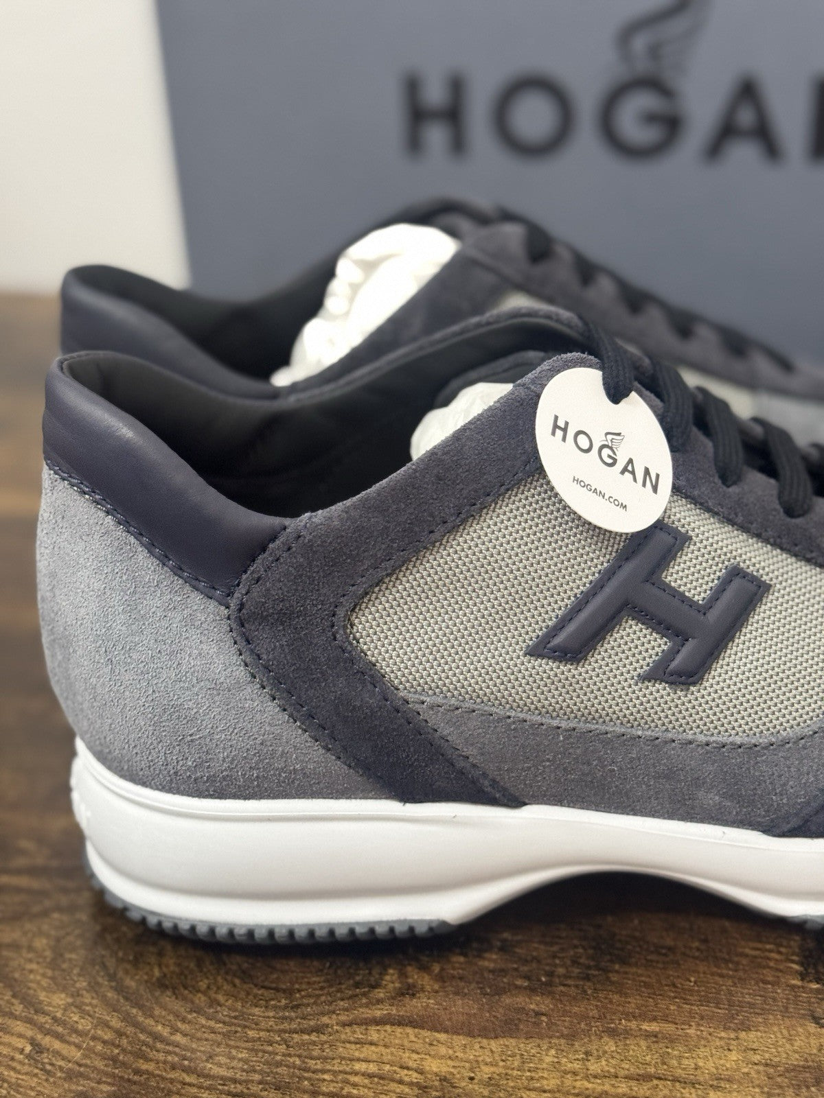 Hogan New Interactive Suede Blu Avio  Casual Sneaker Hogan Uomo 39