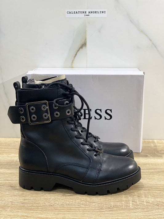 Guess Combat Boot Donna Pelle Nera Casual Boot Guess Donna 39