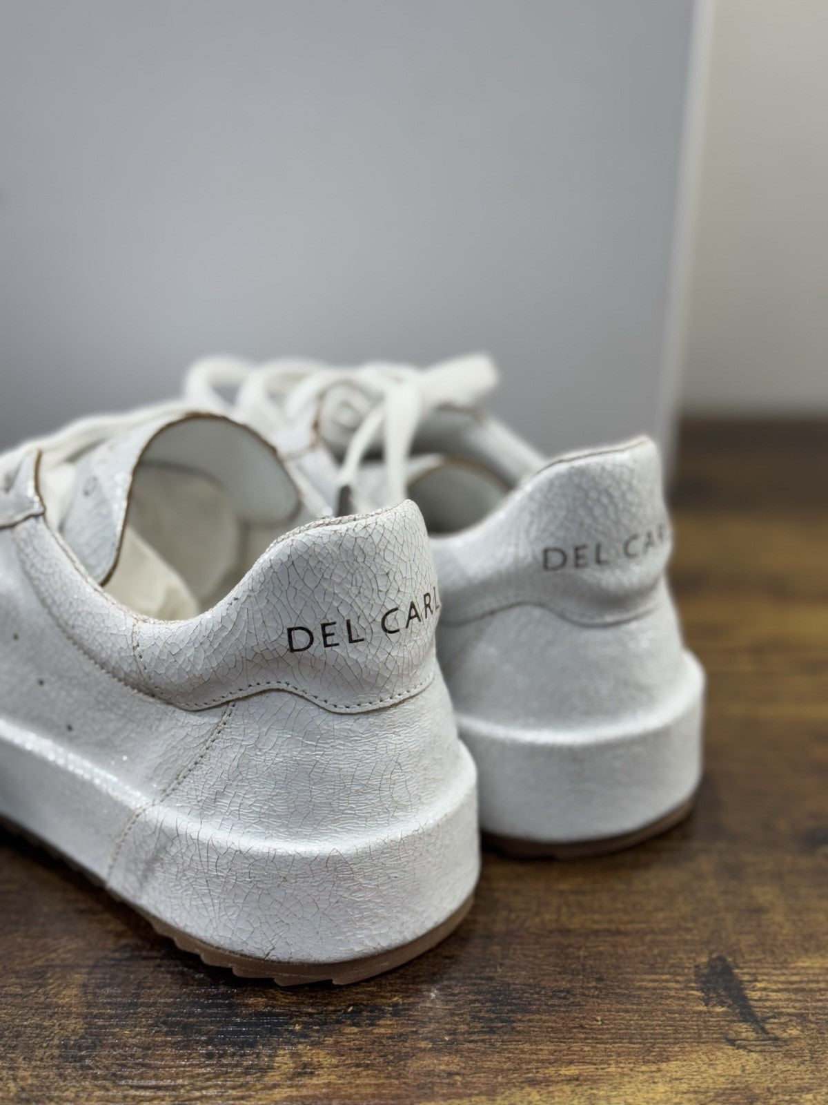 Del Carlo Sneaker     Pelle Bianco    Luxury Made In Italy Casual   Donna 41