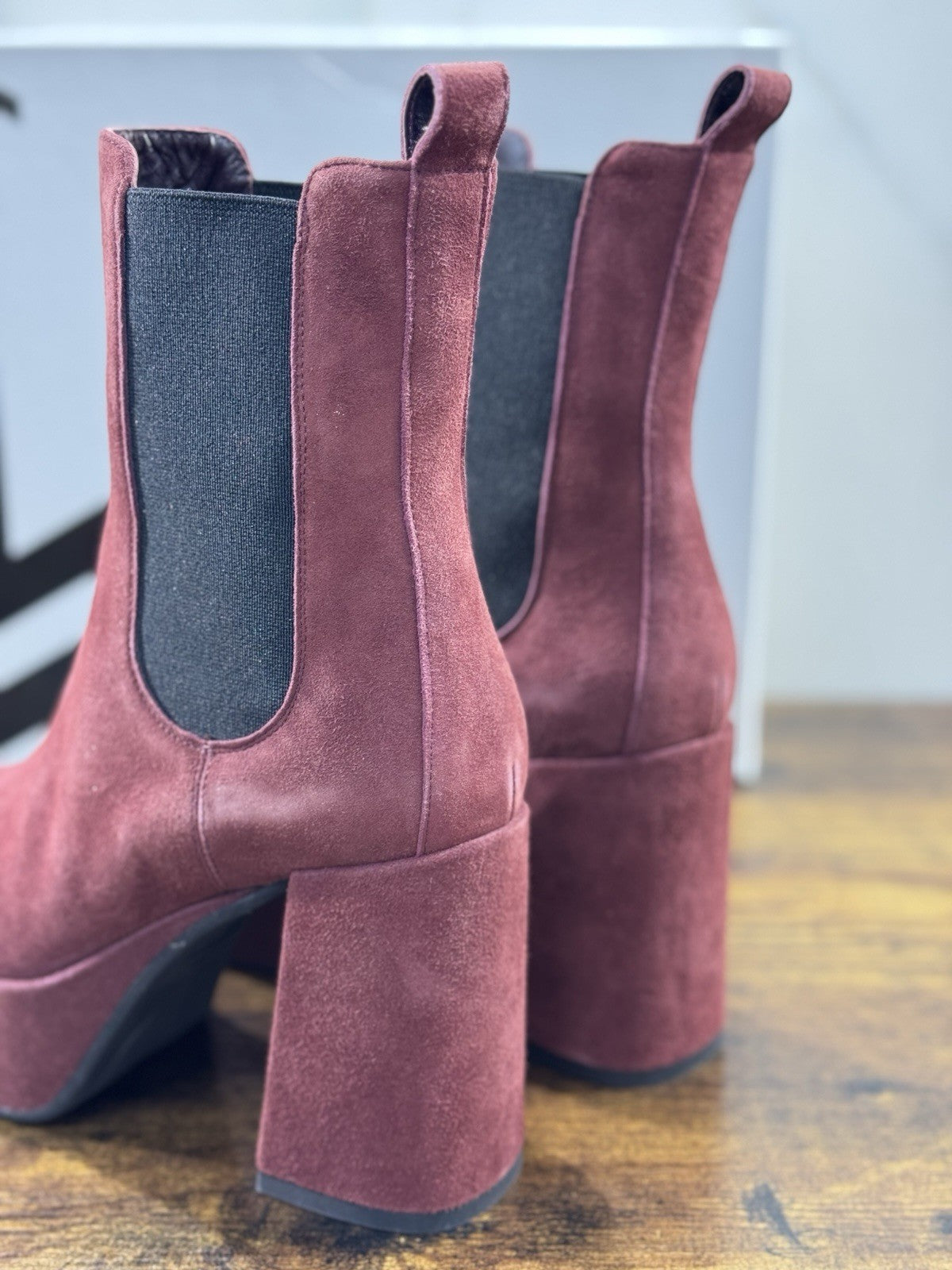 Giampaolo Viozzi Stivaletto Donna Pelle Suede Mogano  Con Tacco Made In Italy 37