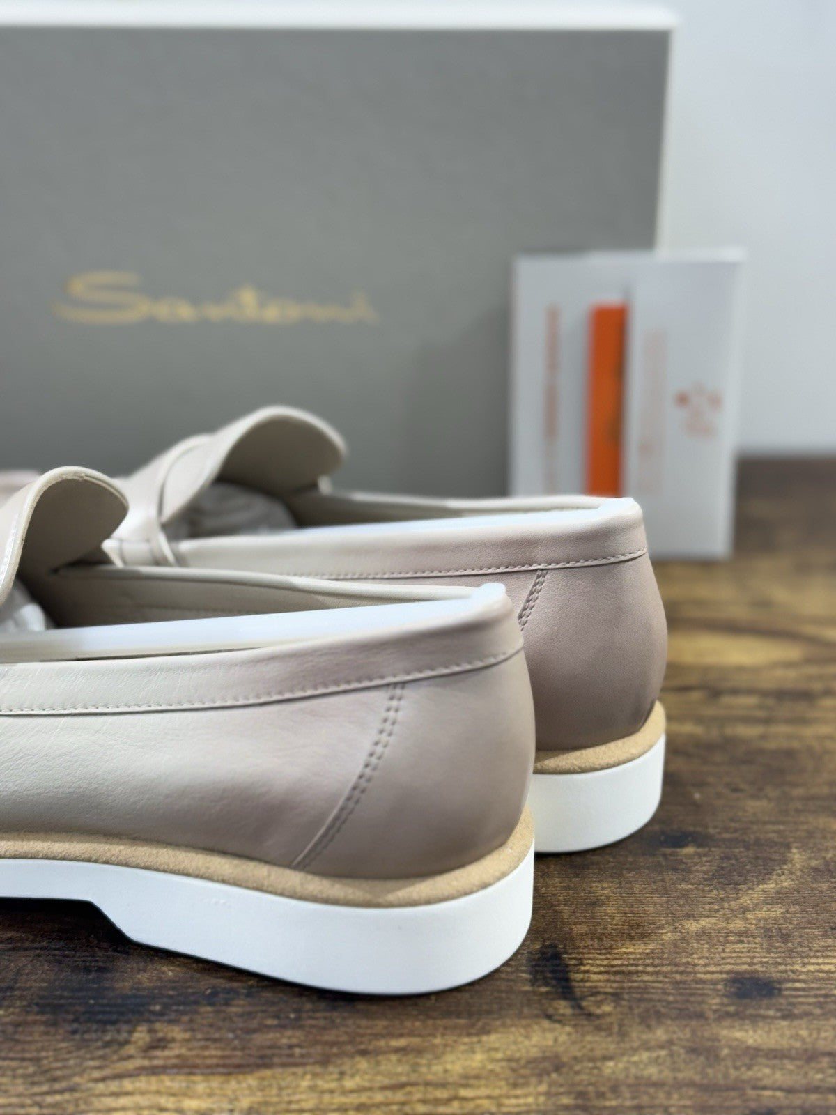 Santoni Mocassino Pelle  Beige  Luxury Santoni Scarpe Donna 40.5