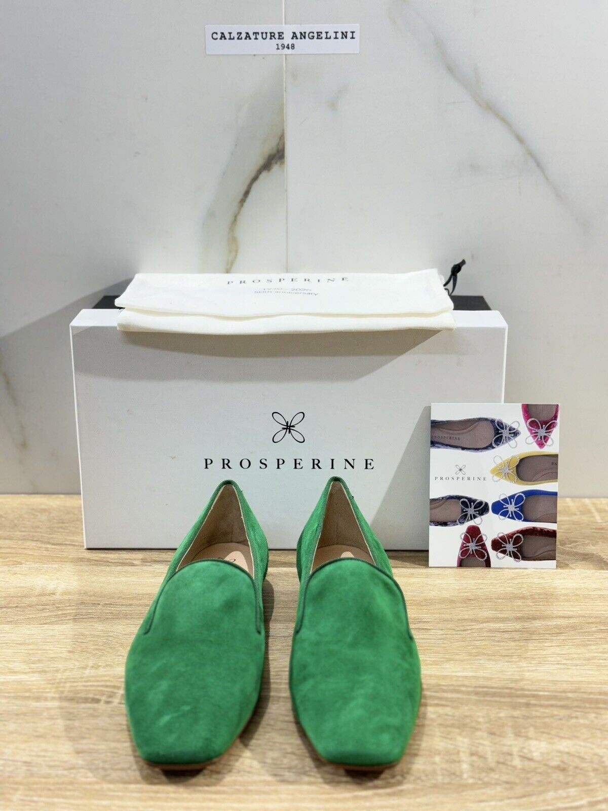 Prosperine mocassino donna in Suede Verde    luxury made in italy 36