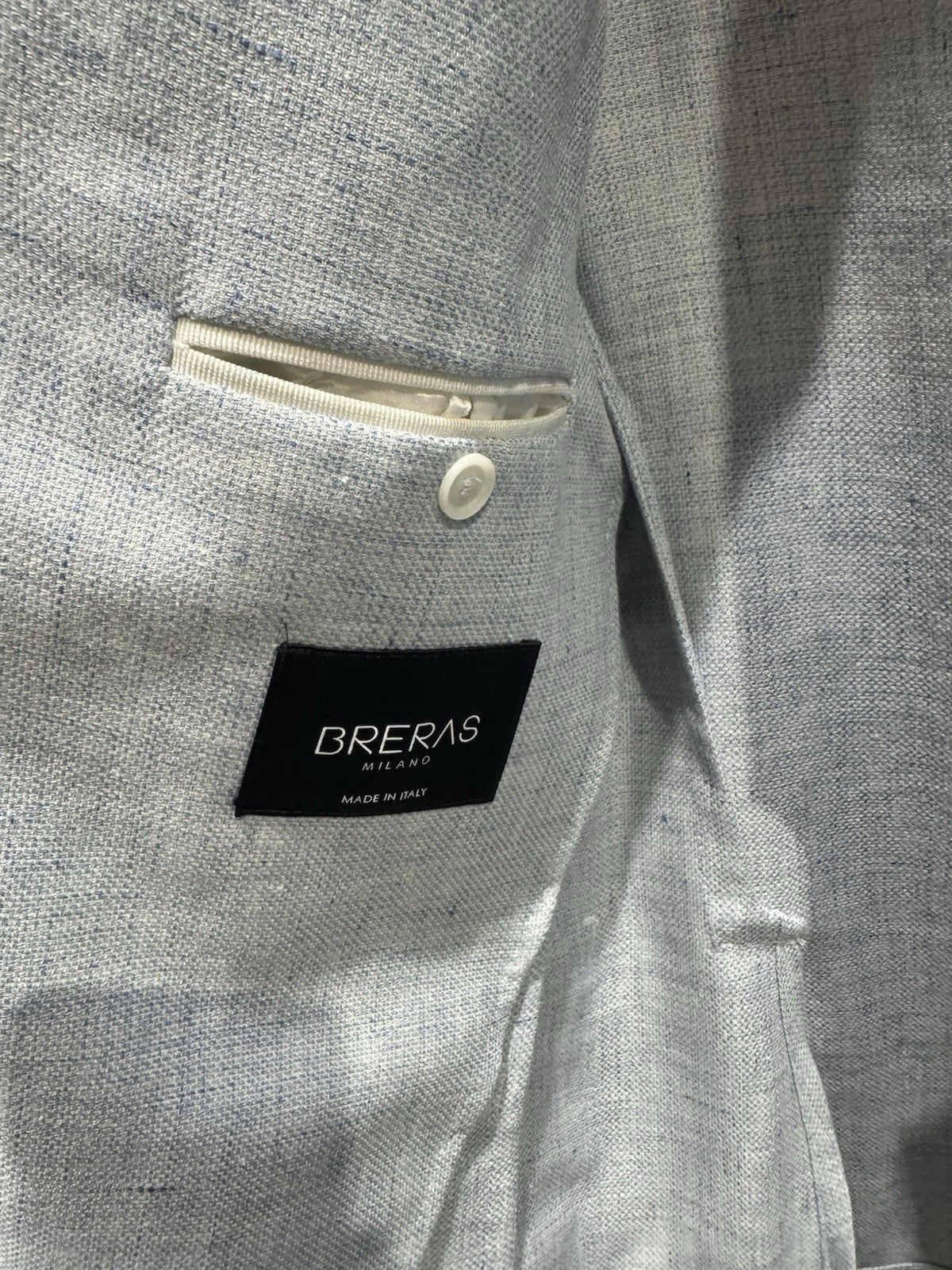Breras Milano Giacca 2 Bottoni Business  Light Blue Made In Italy Uomo 48