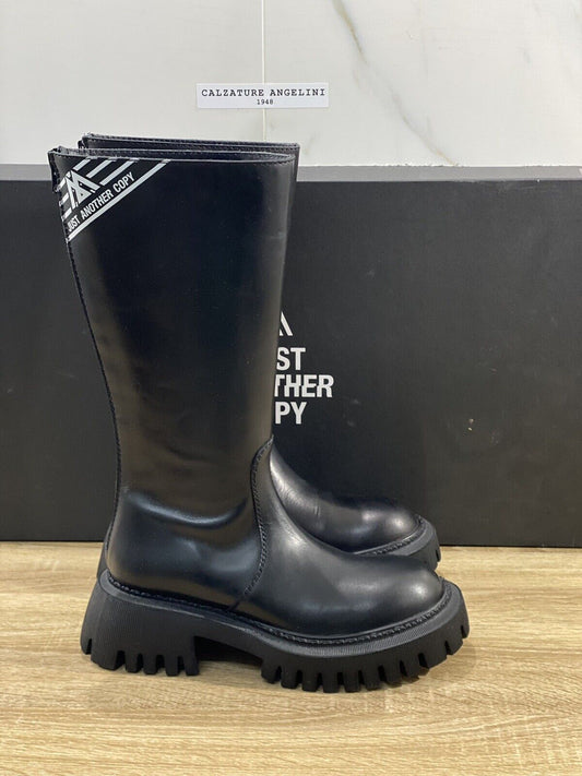 Just Another copy axel boot Donna pelle nera combat 36