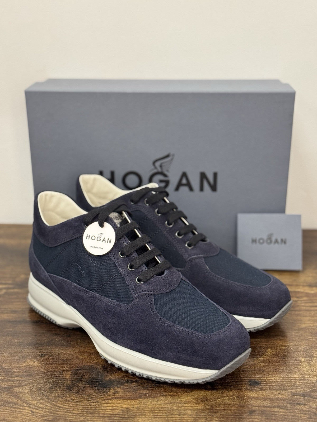 Hogan Interactive Icon Pelle Suede Blu  Casual Sneaker Hogan Uomo 43