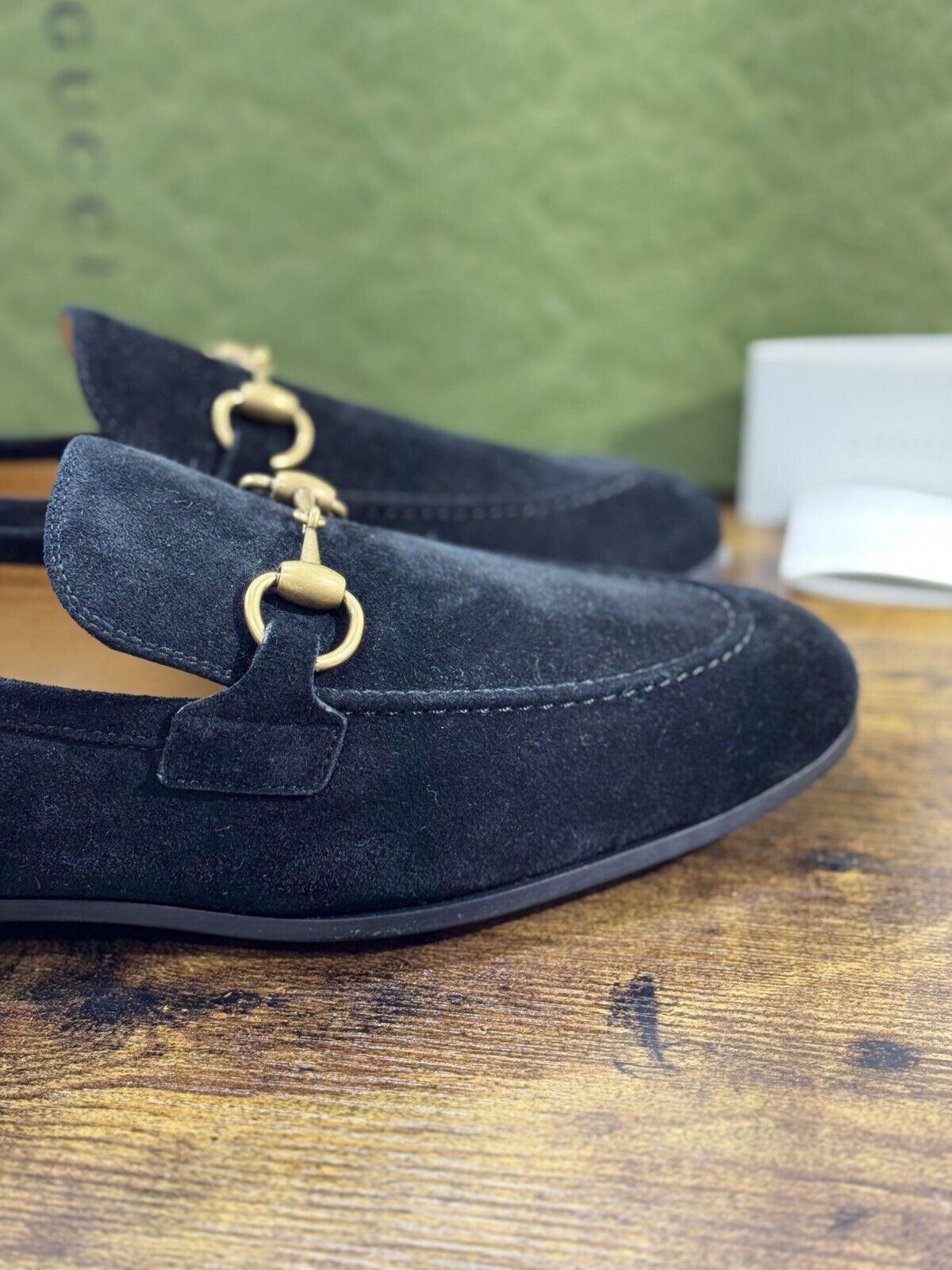 MOCASSINO GUCCI JORDAAN UOMO Suede Nero Icon Men Gucci Loafer 39.5