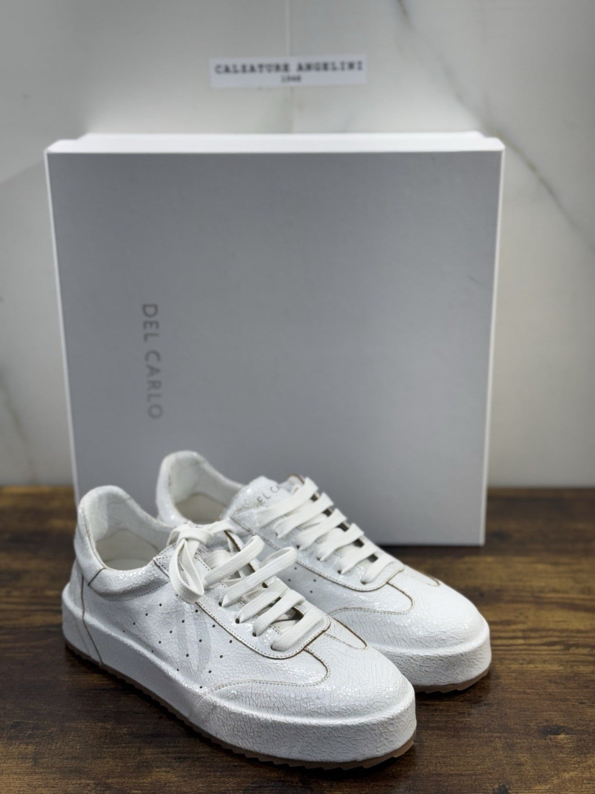 Del Carlo Sneaker     Pelle Bianco    Luxury Made In Italy Casual   Donna 41